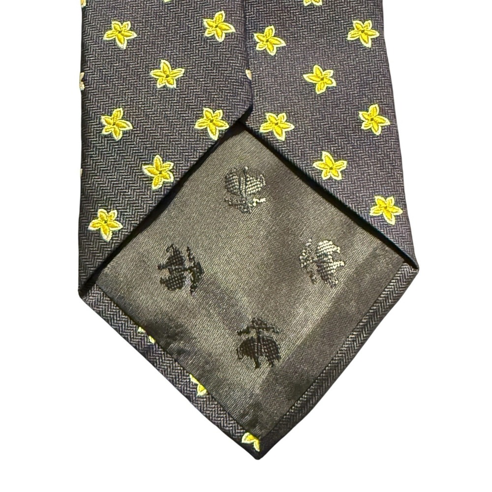Brooks Brothers Makers and Merchants Men's Tie Navy, Yellow And White - Picture 4 of 4